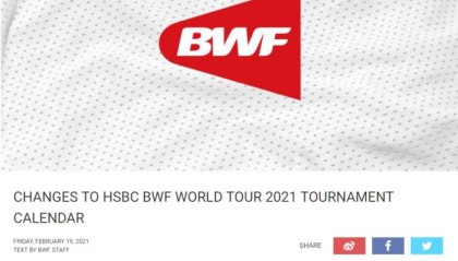 开云平台-世界羽联更新2021赛程 奥运积分赛调整有利于国羽